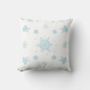 Jul Mönster Blue Snöflingor Kudde