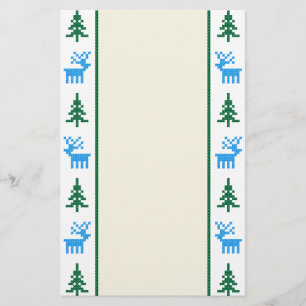 Jul mönster deg&träd brevpapper