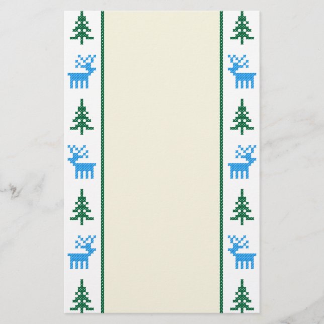 Jul mönster deg&träd brevpapper (Framsida)