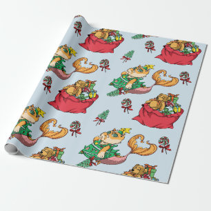 Jul Mönster Funny Sjöjungfru Cat Presentpapper