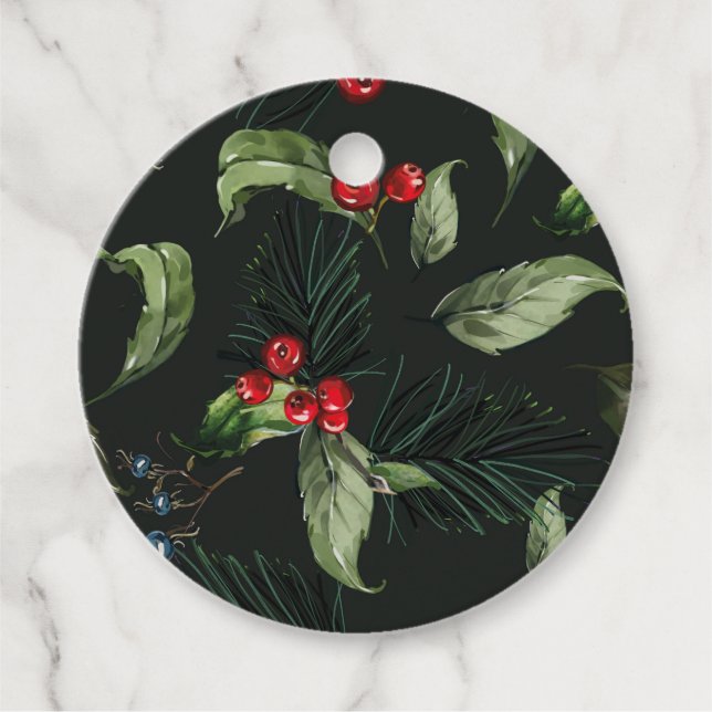 Jul Mönster Gåvor Etiketter (Framsida)