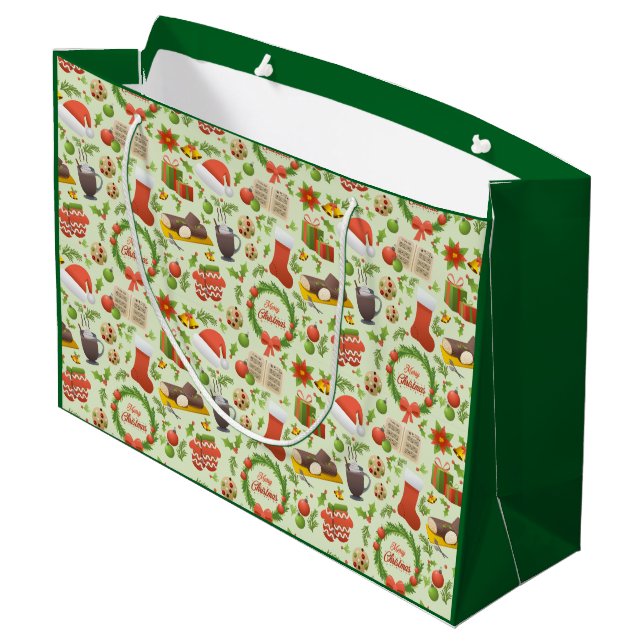 Jul Mönster Gift-säck (Baksidan Vinklad)