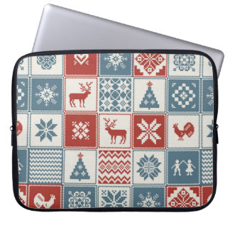 Jul mönster i lapptäcket stil. Traditionell Laptop Fodral