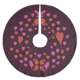 Jul mönster i rött och rosa julgransmatta borstad polyester