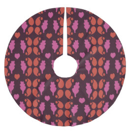 Jul mönster i rött och rosa julgransmatta borstad polyester