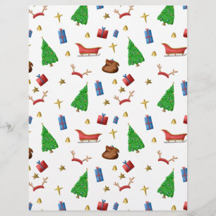 Jul mönster i vit och svart skrapbok