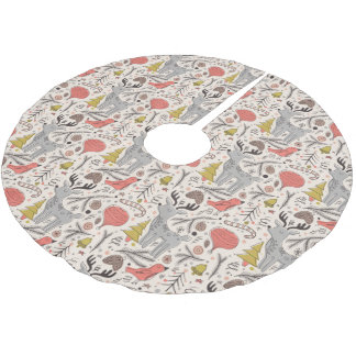 Jul mönster julgransmatta borstad polyester