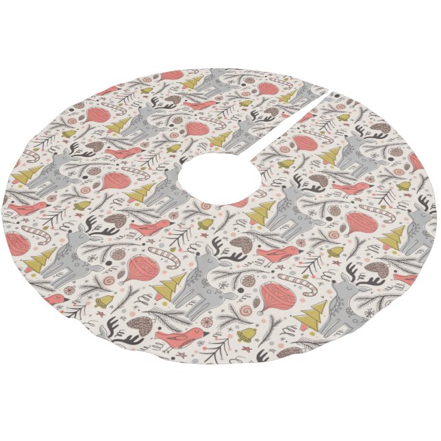 Jul mönster julgransmatta borstad polyester (Vinklad)