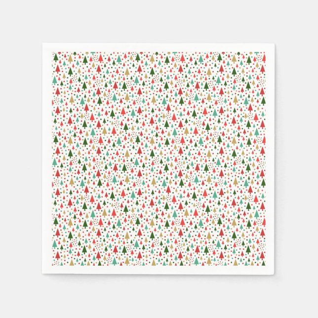 Jul-Mönster - landskapet i färglöst träd Pappersservett (Framsidan)