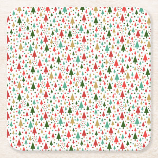 Jul-Mönster - landskapet i färglöst träd Underlägg Papper Kvadrat