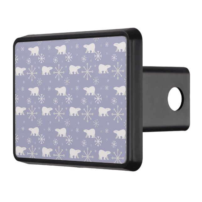 Jul mönster med polar björn och snöflingor dragkroksskydd (Vänster)