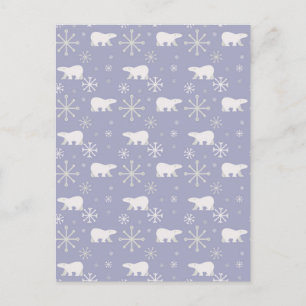 Jul mönster med polar björn och snöflingor helg vykort