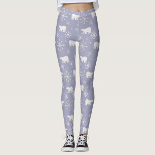 Jul mönster med polar björn och snöflingor leggings