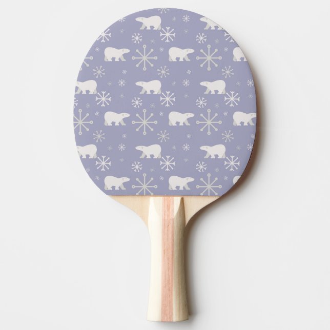 Jul mönster med polar björn och snöflingor pingisracket (Framsidan)