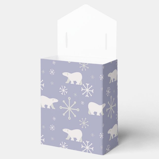 Jul mönster med polar björn och snöflingor presentaskar (Öppnad)