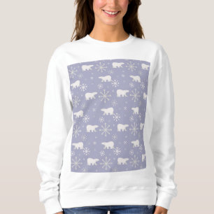 Jul mönster med polar björn och snöflingor t shirt