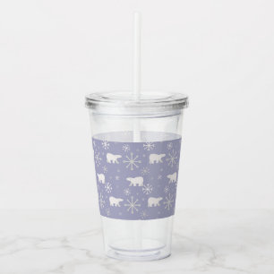 Jul mönster med polar björn och snöflingor take away mugg