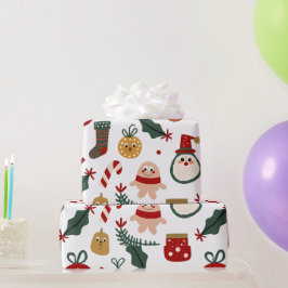 Jul Mönster med tomten, Gingerbröd Presentpapper