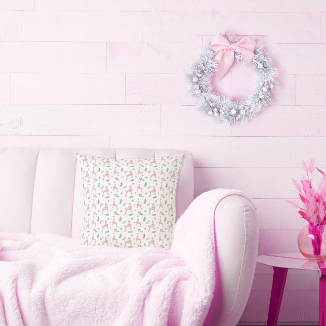 Jul Mönster Rosa Pudel Silhouette Cushion Kudde (Skapare uppladdad)