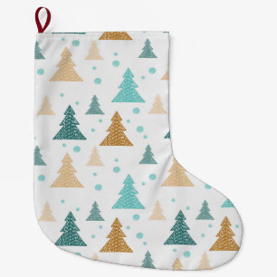 Jul mönster snöflingor träd stor julstrumpa