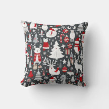 Jul mönster snögubbe, Santa träd grått-dekalor