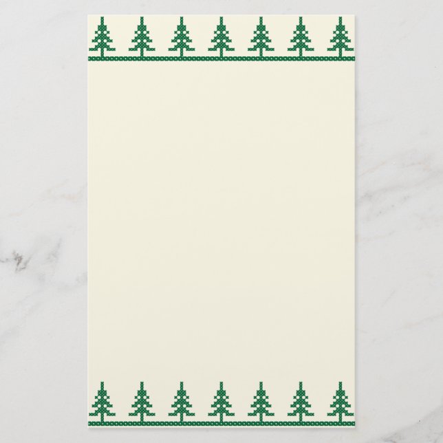 Jul mönster träd brevpapper (Framsida)