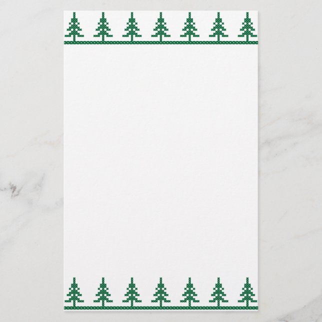 Jul mönster träd brevpapper (Framsida)