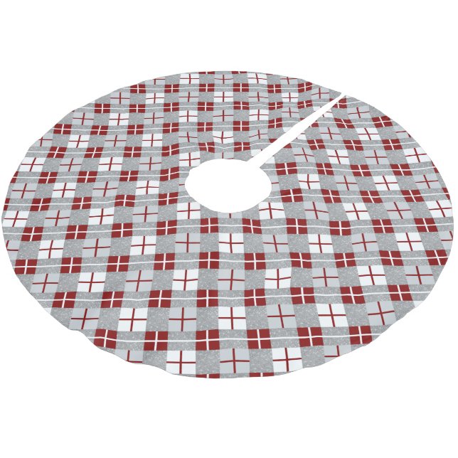 Jul Mönster Träd Skirt Julgransmatta Borstad Polyester (Vinklad)