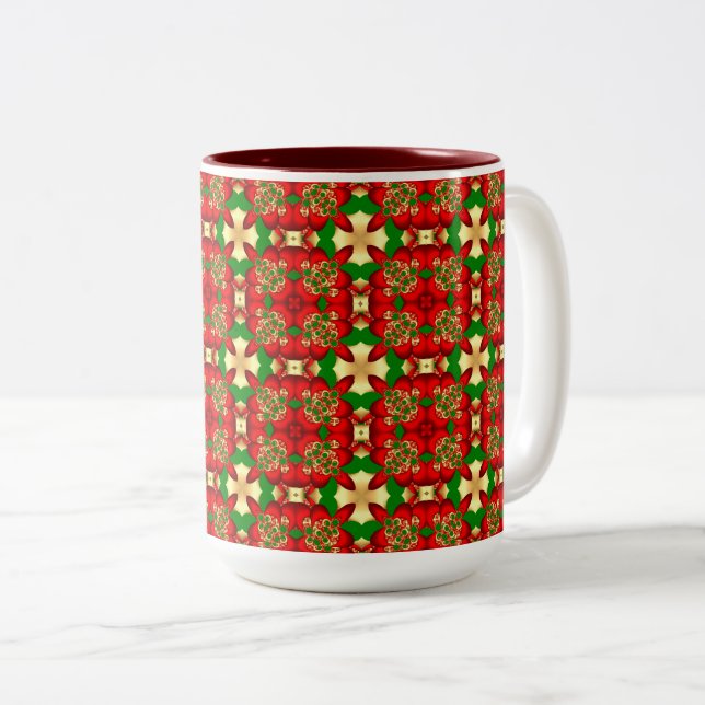 Jul Mönster Två-Tonad Mugg (Framsida höger)