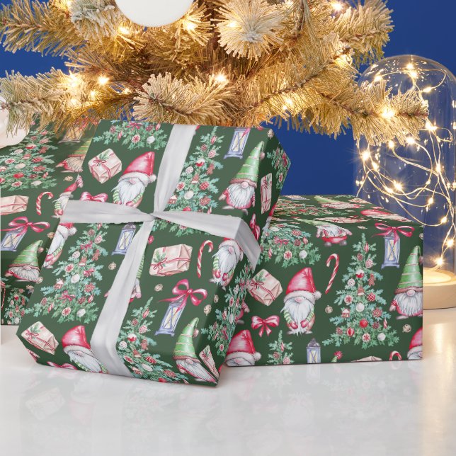 Jul mönster Watercolor-present Presentpapper (Helgdagar)