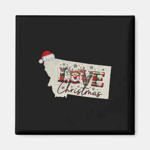Jul Montana Xmas Statskarta Montana jul Magnet