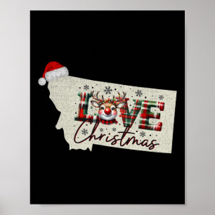 Jul Montana Xmas Statskarta Montana jul Poster