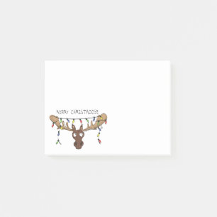 Jul Moose Cute Funny Helgdag Post-it Block