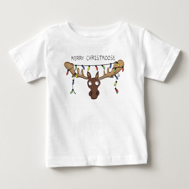 Jul Moose Cute Funny Helgdag T Shirt (Framsida)