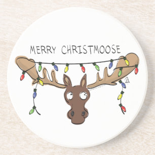 Jul Moose Cute Funny Helgdag Underlägg