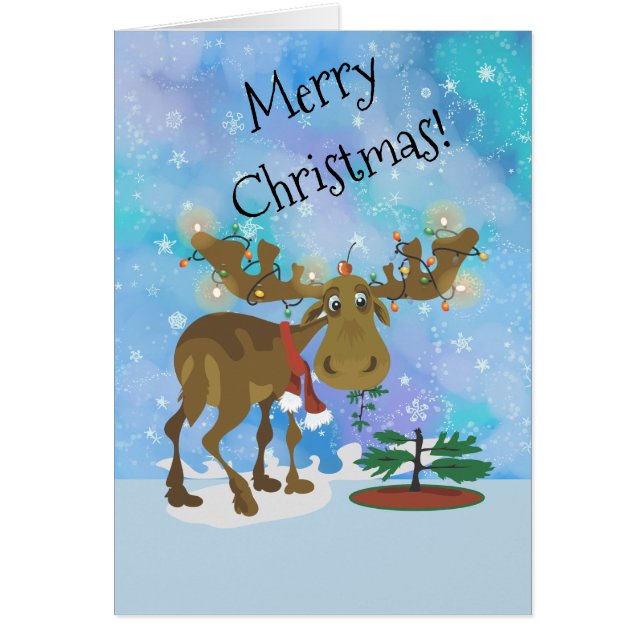 Jul Moose ~ Hälsningskort (Framsidan)