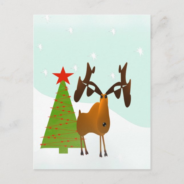 Jul Moose Helg Vykort (Framsida)