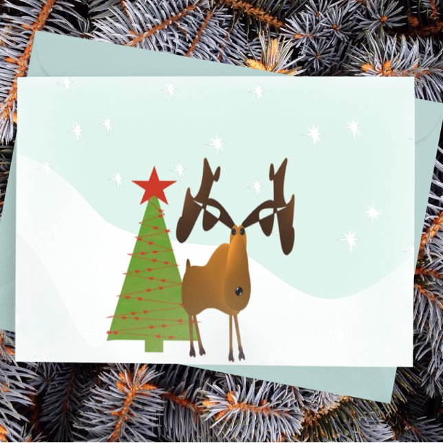 Jul Moose Helg Vykort (Skapare uppladdad)