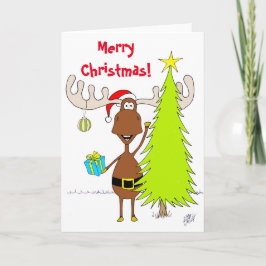 Jul: Moose (Lycklig) Helgkort
