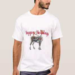 Jul Moose med Anpassadet Hälsning T Shirt