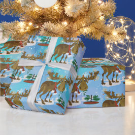Jul Moose mindre print Wrapping Papper Presentpapper