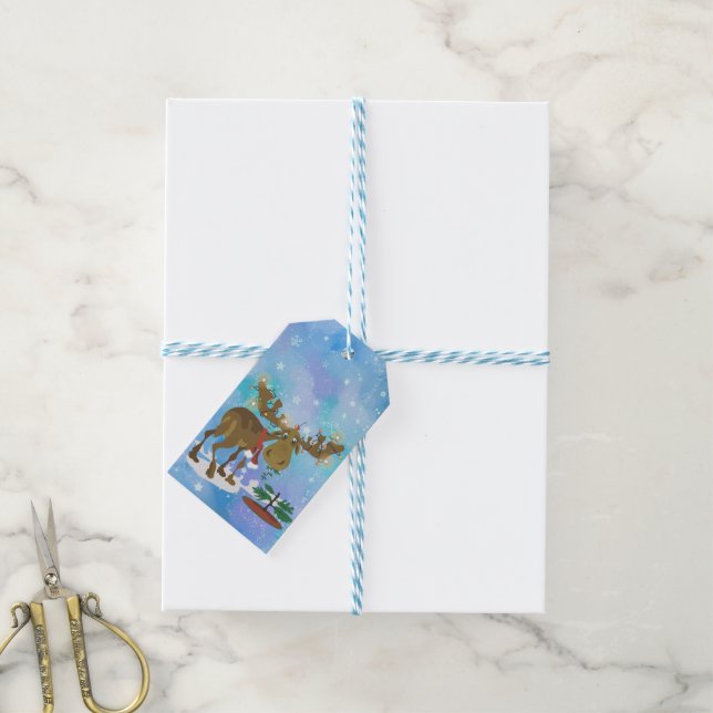 Jul Moose Presentetikett (Med Snöre)