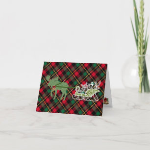 Jul Moose Sleigh Topiary Helgkort