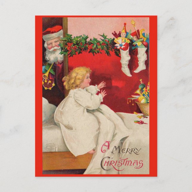 Jul morgon i viktoriansk stil God Jul Vykort (Framsida)