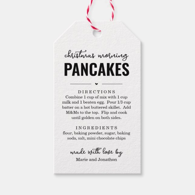 Jul Morgon Pannkaksblandning i en Burk Present Tag Presentetikett (Framsidan)