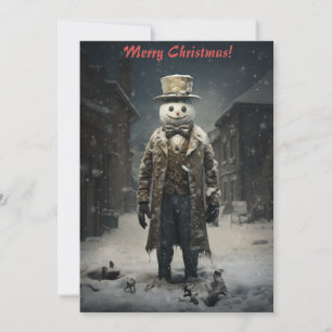 Jul Mörk Snömannen Julkort
