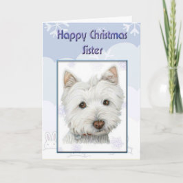 Jul Morsa, systerkort med Cute Westie Hund Helgkort
