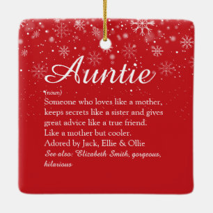 Jul Moster, Auntie Definition Script-Helgdagar Julgransprydnad Keramik