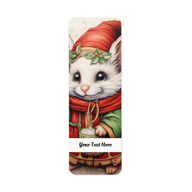 Jul Mouse 3 Din text här Returadress Etikett (Framsidan)