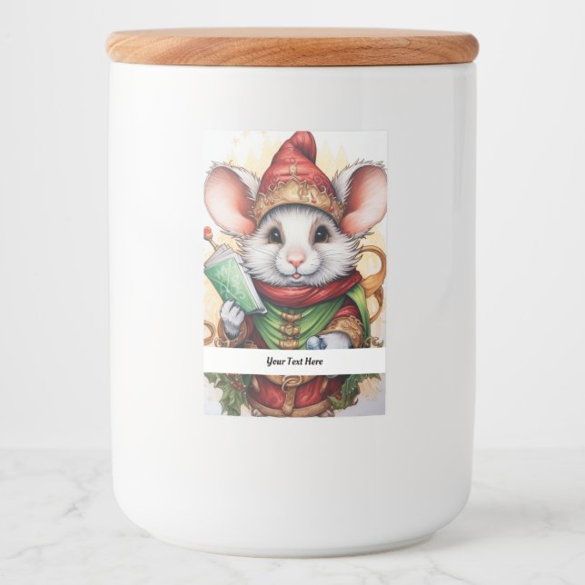 Jul Mouse 47 Din text här Mat Etikett (Framsida)